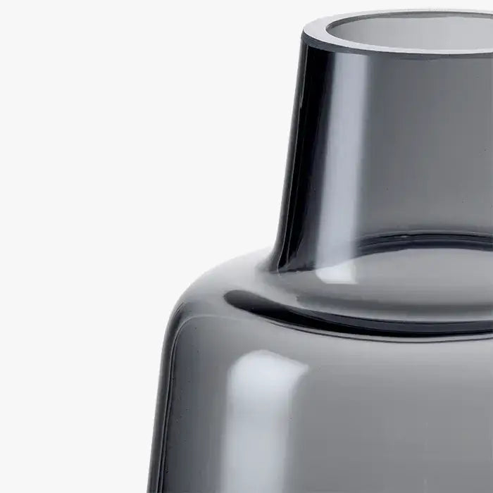 Holmegaard - Flora - Mouth-Blown Glass Vase - Smoke: 9.4" Tall