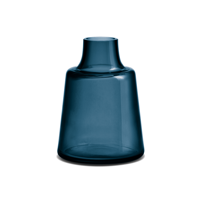 Holmegaard - Flora - Mouth-Blown Glass Vase - Dark Blue: 9.4" Tall