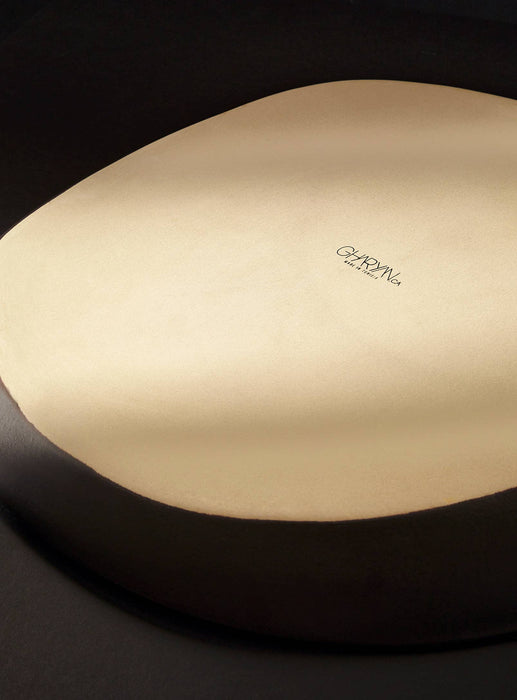 Handmade Stoneware Serving Platter - Round | Dadasi: Matte Black
