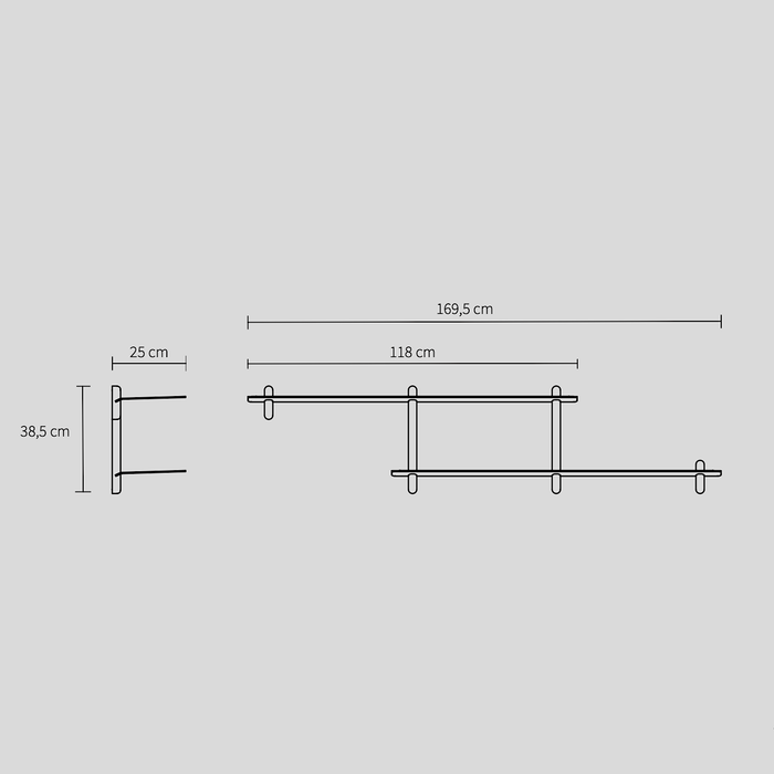 NIVO Shelf Large H - black ash / black