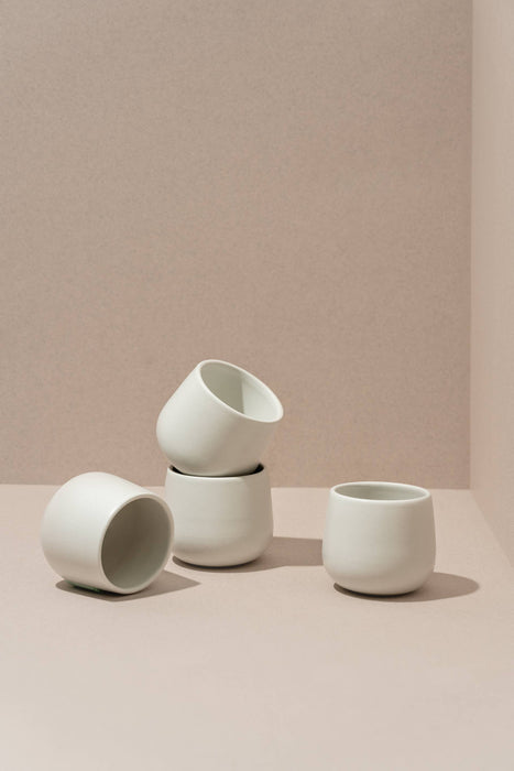Handmade Stoneware Coffee Cup | Edan 6 oz: Matte White