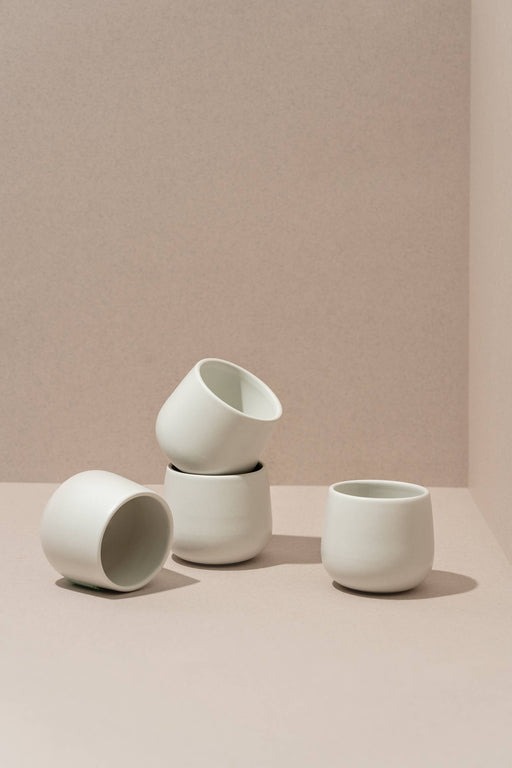 Handmade Stoneware Coffee Cup | Edan 6 oz: Matte White