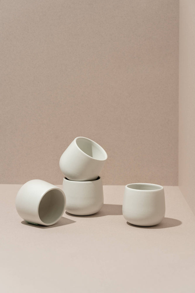 Handmade Stoneware Coffee Cup | Edan 6 oz: Matte White