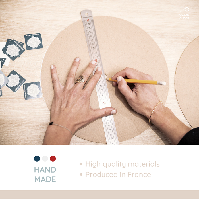 Wooden tide clock - Beige: Dune / Anglais
