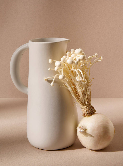 Handmade Stoneware Jug & Vase For Flowers  | Dadasi 50 oz: Matte White