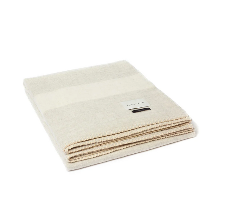 Mason Baby Alpaca Throw Ivory Shoji/Ivory - Blacksaw