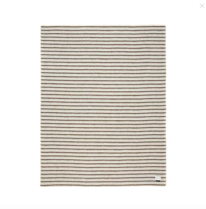 Lee Heirloom Alpaca Blanket Shoji/Cacao Stripe, QUEEN SIZE - Blacksaw