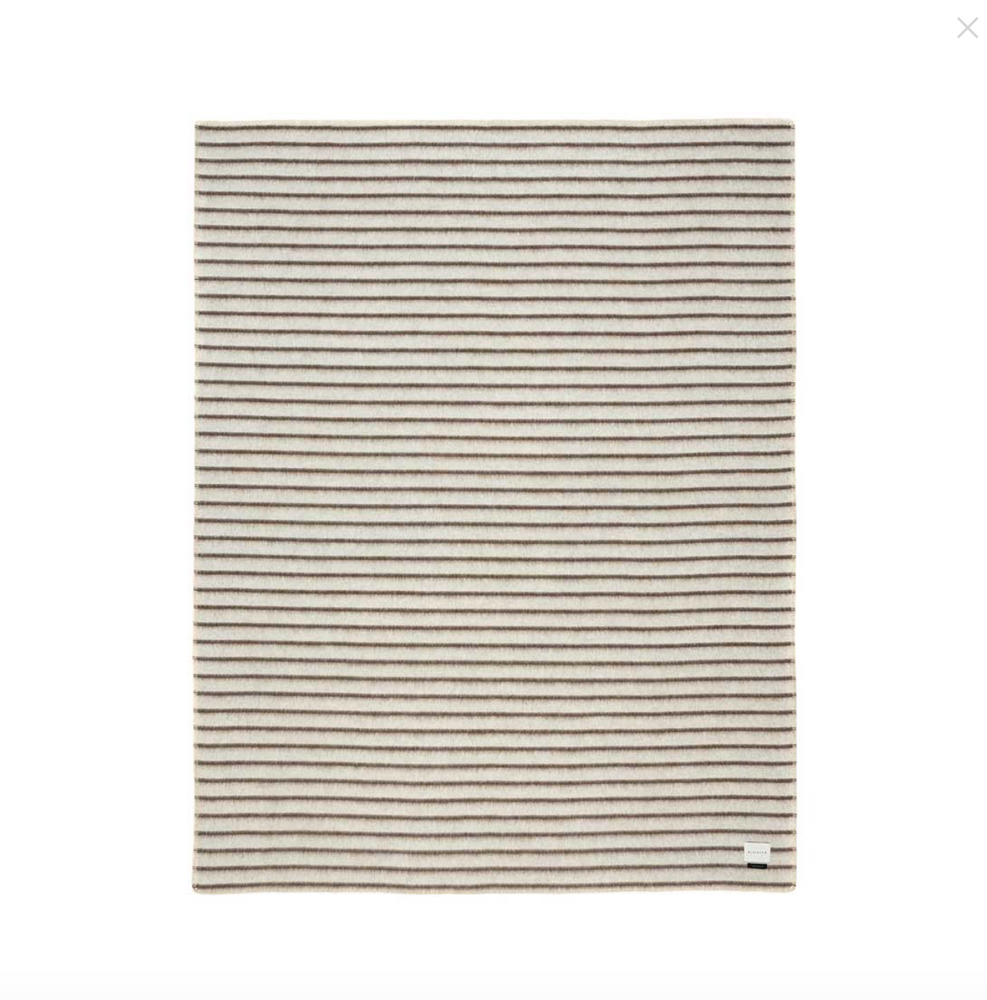 Lee Heirloom Alpaca Blanket Shoji/Cacao Stripe, QUEEN SIZE - Blacksaw