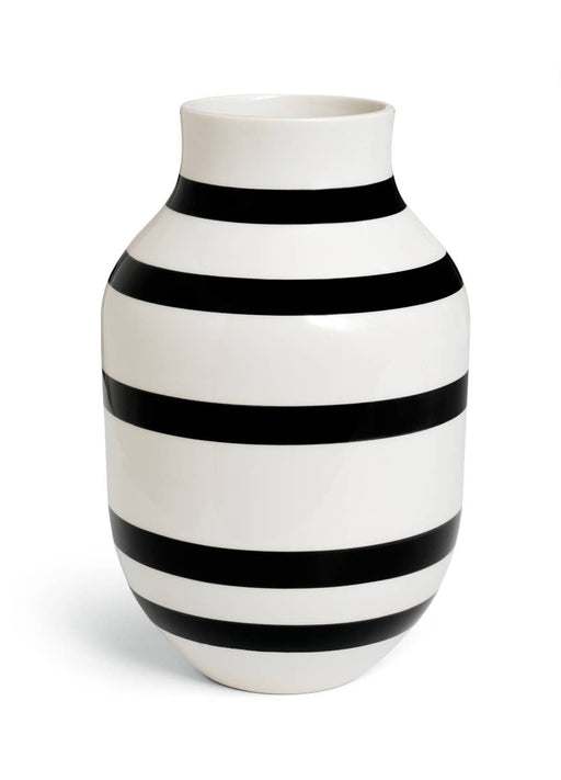 Kähler - Omaggio - Large Hand-Painted Ceramic Vase - Black: 12.2 Inches