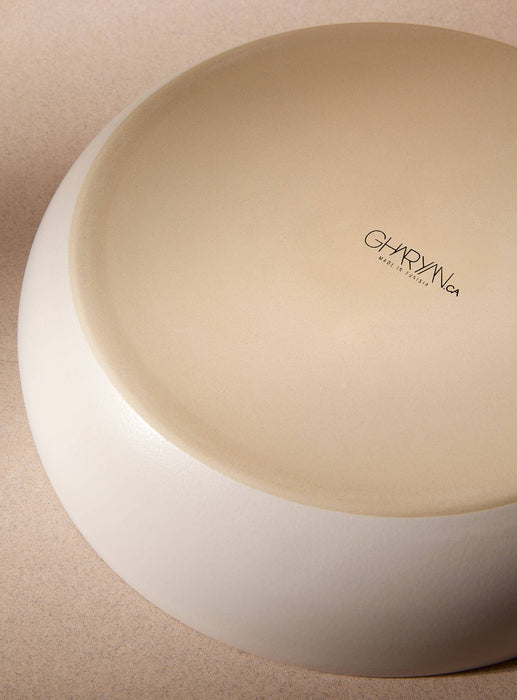 Stoneware Shallow Serving Bowl | Ewa 60 oz: Matte White