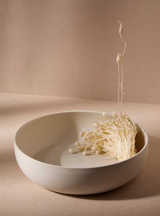 Stoneware Shallow Serving Bowl | Ewa 60 oz: Matte White