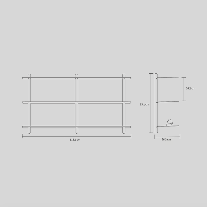 NIVO Shelf Large D - black ash/ black