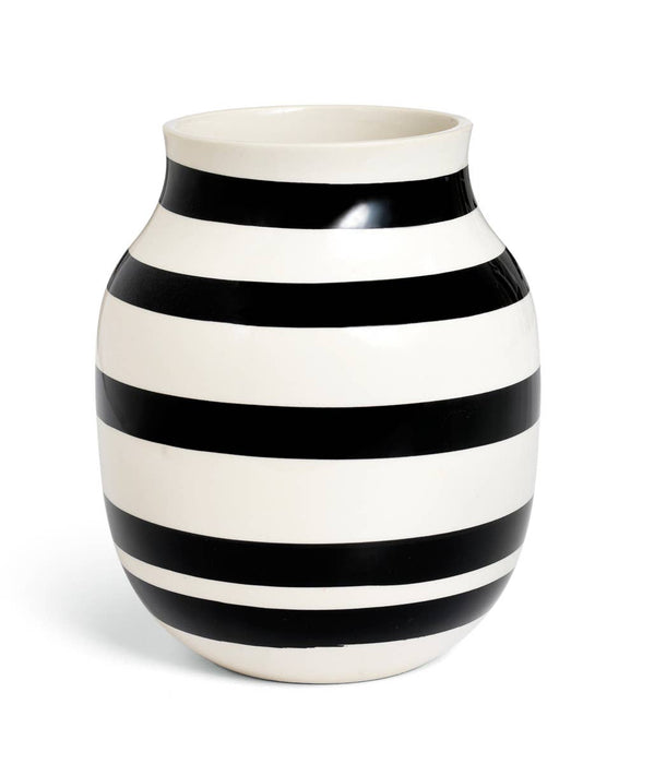 Kähler - Omaggio - Large Hand-Painted Ceramic Vase - Black: 12.2 Inches