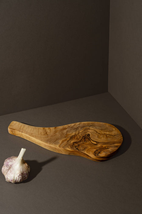 Natural Olive Wood Cheese Board | Organic Shape with Handle