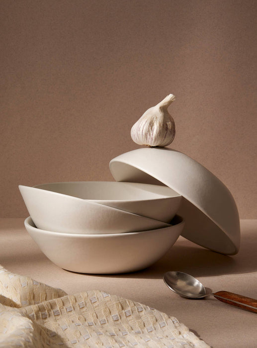 Handmade Stoneware Soup Plate |  7.9": Matte White