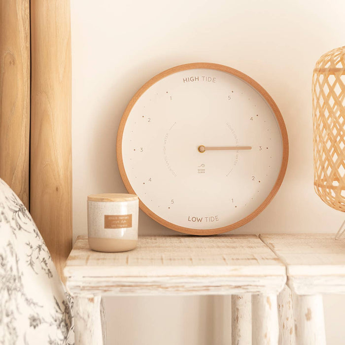Wooden tide clock - Beige: Dune / Anglais