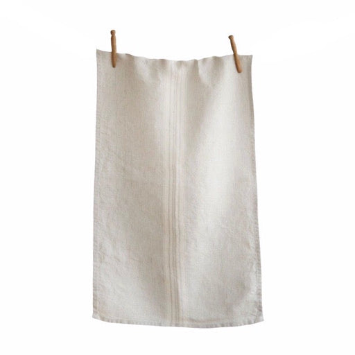Tea Towel Linen  Maison Grey with White Stripes