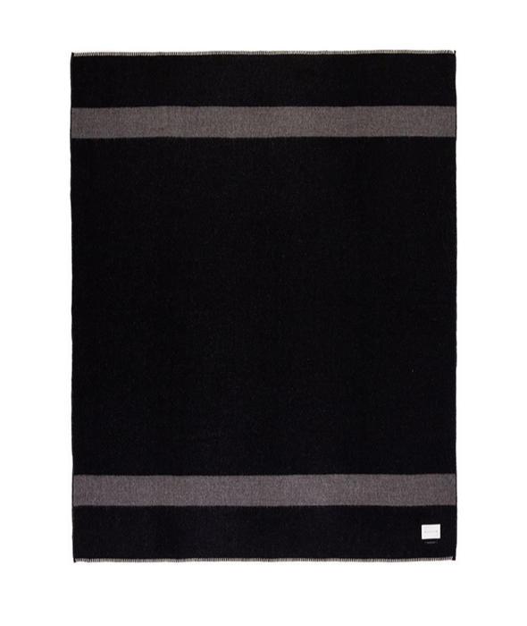 Mason Reversible Baby Alpaca Blanket Dark Grey Stripe - Blacksaw