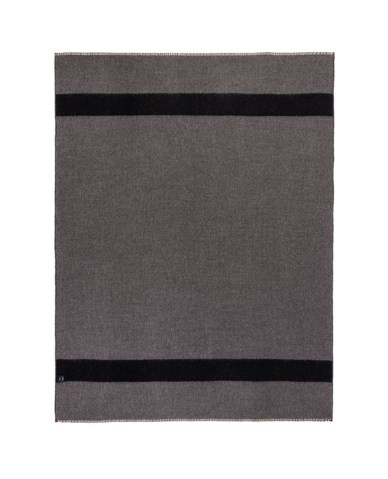 Mason Reversible Baby Alpaca Blanket Dark Grey Stripe - Blacksaw