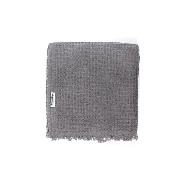 Sunday Dry Goods Waffle Throw Black