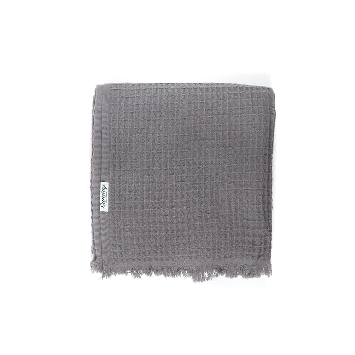 Sunday Dry Goods Waffle Throw Black